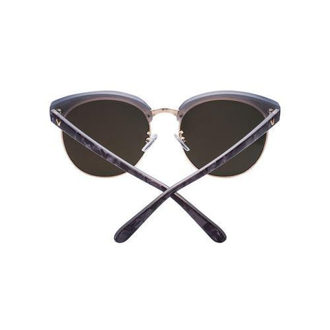 Black Cat Eye Mirror Lens Round Sunglasses